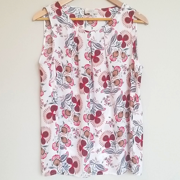 LOFT Tops - LOFT Outlet Tank Top, Floral, Scoop Neck, Small, EUC